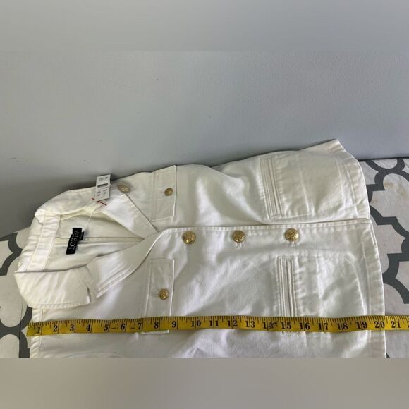 J.Crew Denim blazer-jacket in white NWT Size 0 - Picture 6 of 11